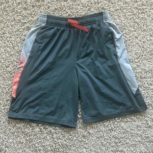 Under Armour Boys Medium Gray and Orange Shorts